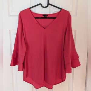 Ann Taylor Bell Sleeve V-Neck Blouse